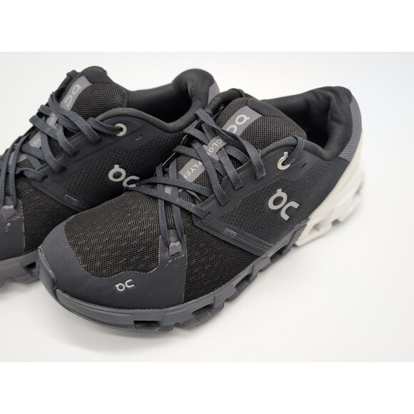 On Cloudflyer 4 Womens Size 8.5 Black/White Athletic Running Shoes Sneakers - Picture 2 of 11